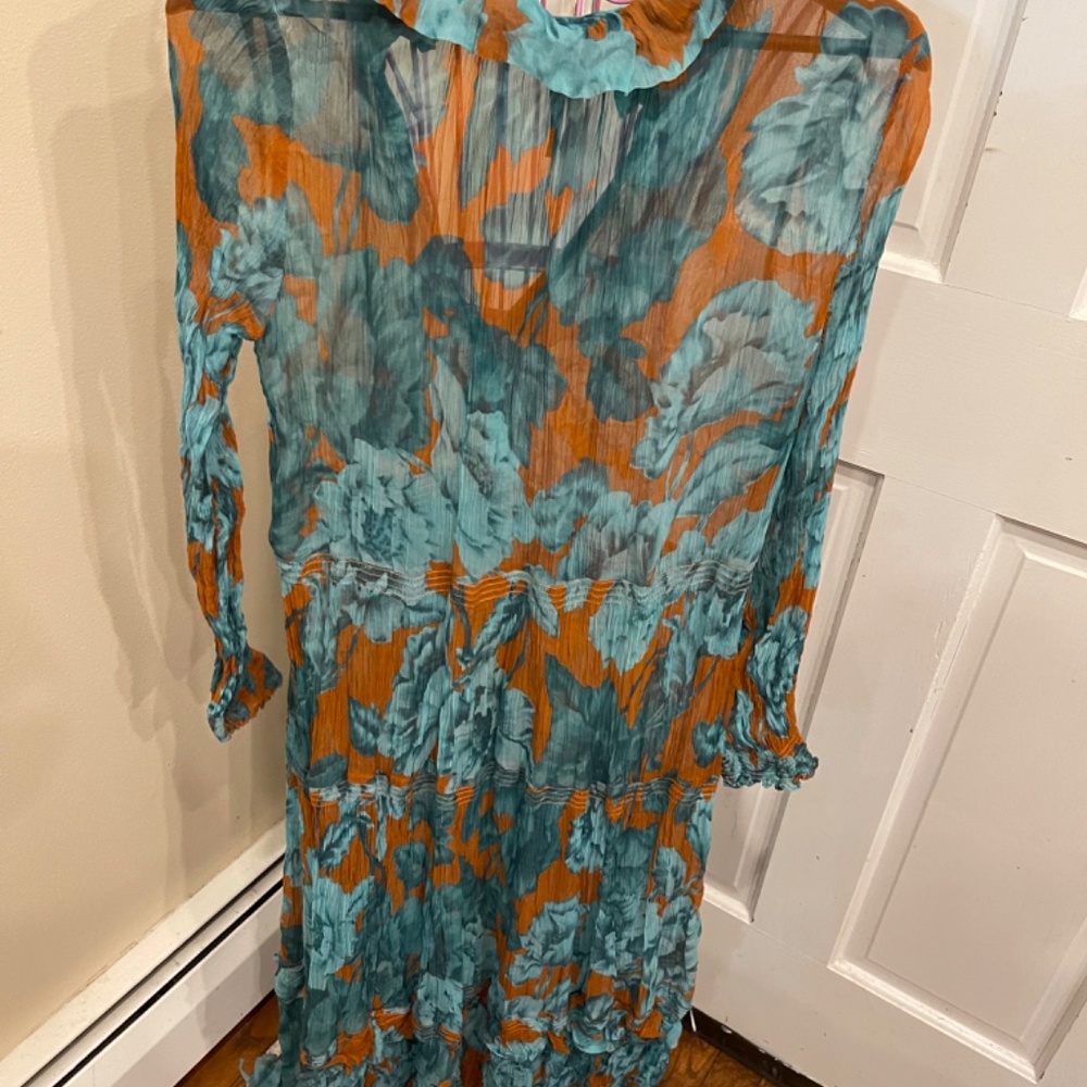 Anthropologie X Marais Chiffon Floral Maxi Dress Multicolor Size S No Slip - Picture 5 of 6